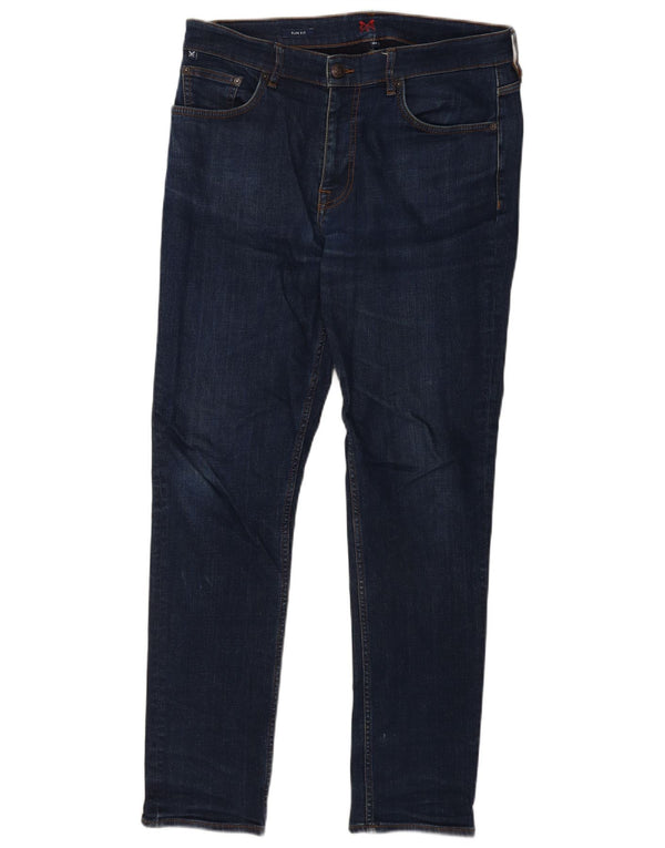 Crew Clothing Herren Slim Jeans W34 L31 Marineblau Baumwolle