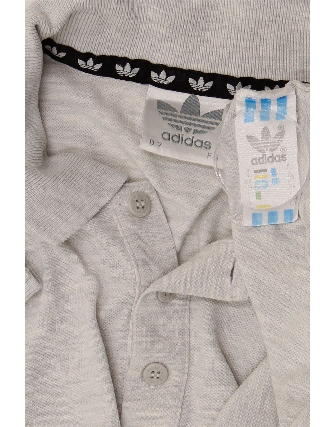 ADIDAS Herren Poloshirt UK 42/44 Große grau gefleckte Baumwolle