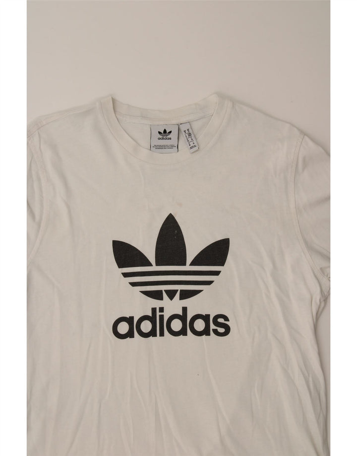 ADIDAS Mens Graphic T-Shirt Top Medium White Cotton Vintage Adidas and Second-Hand Adidas from Messina Hembry 