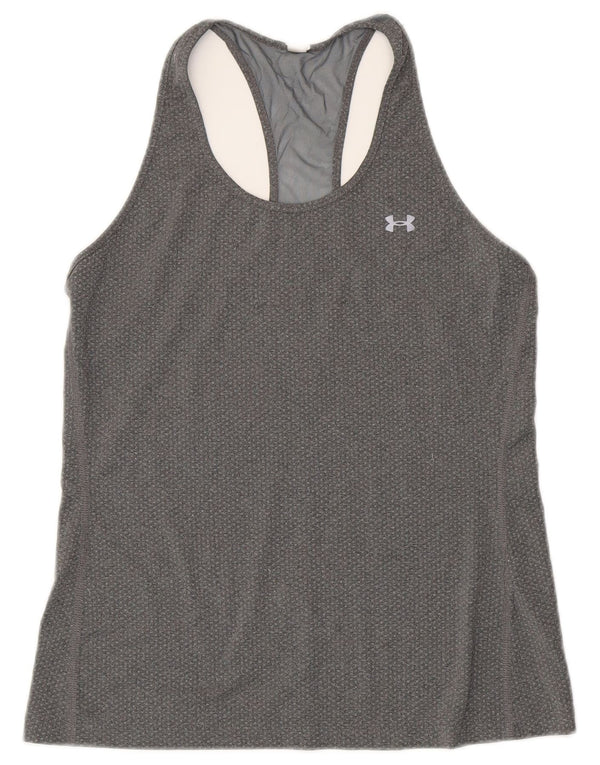 Under Armour Damen Heat Gear Weste Top UK 12 Mittelgraues Polyester