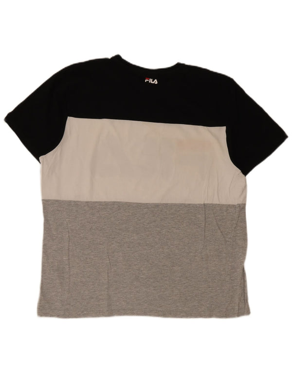 Fila Herren-T-Shirt mit Grafik, XL, mehrfarbig, Colourblock-Baumwolle