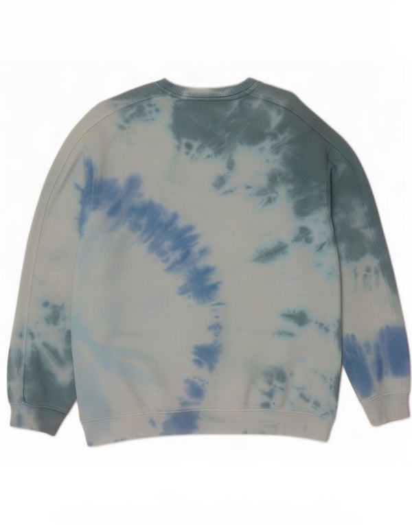 Zara Sweatshirt-Pullover für Mädchen, 13–14 Jahre, blaue Batik-Baumwolle
