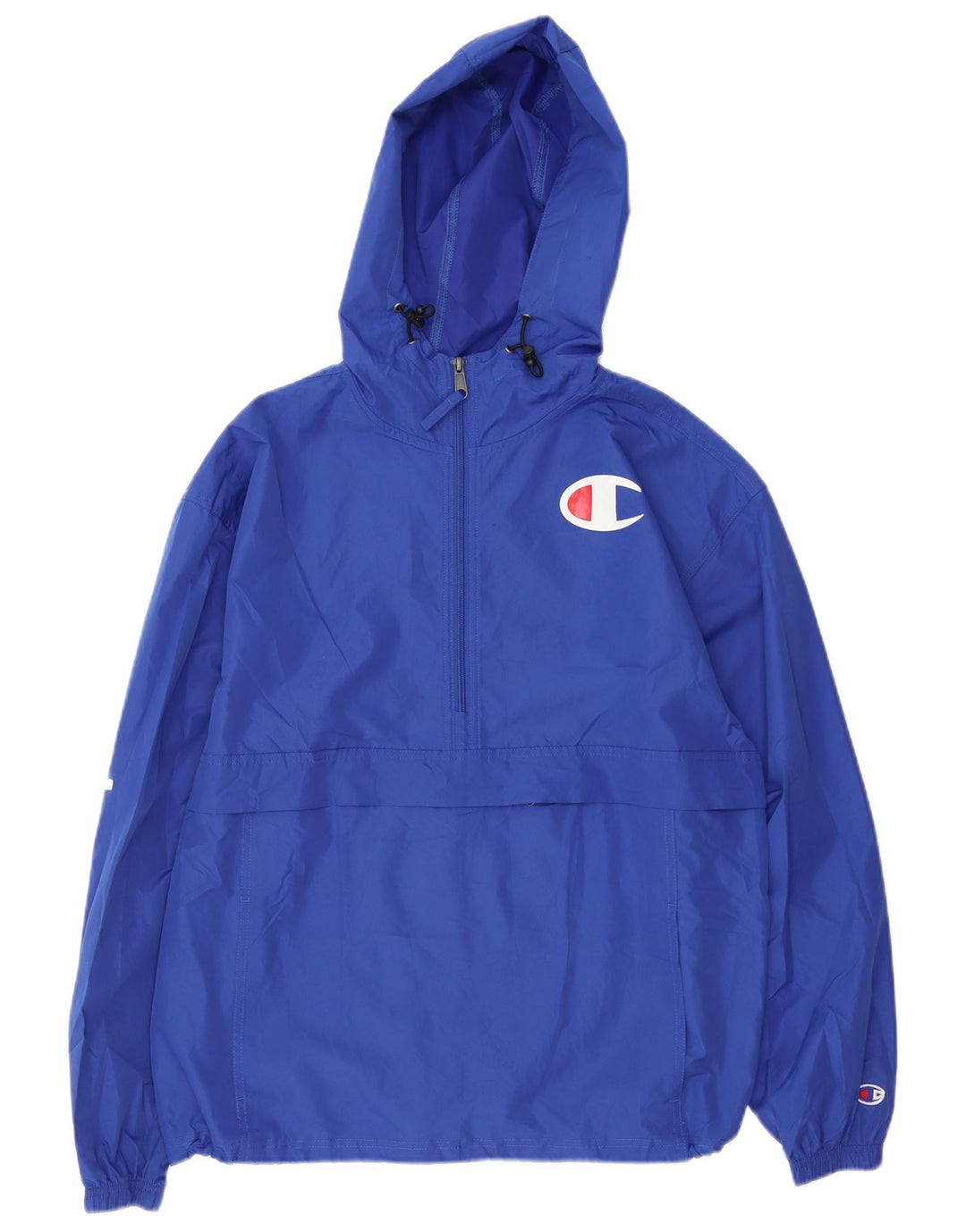 Champion Herren-Regenjacke mit grafischer Kapuze, UK 38, Mittelblau, Polyester