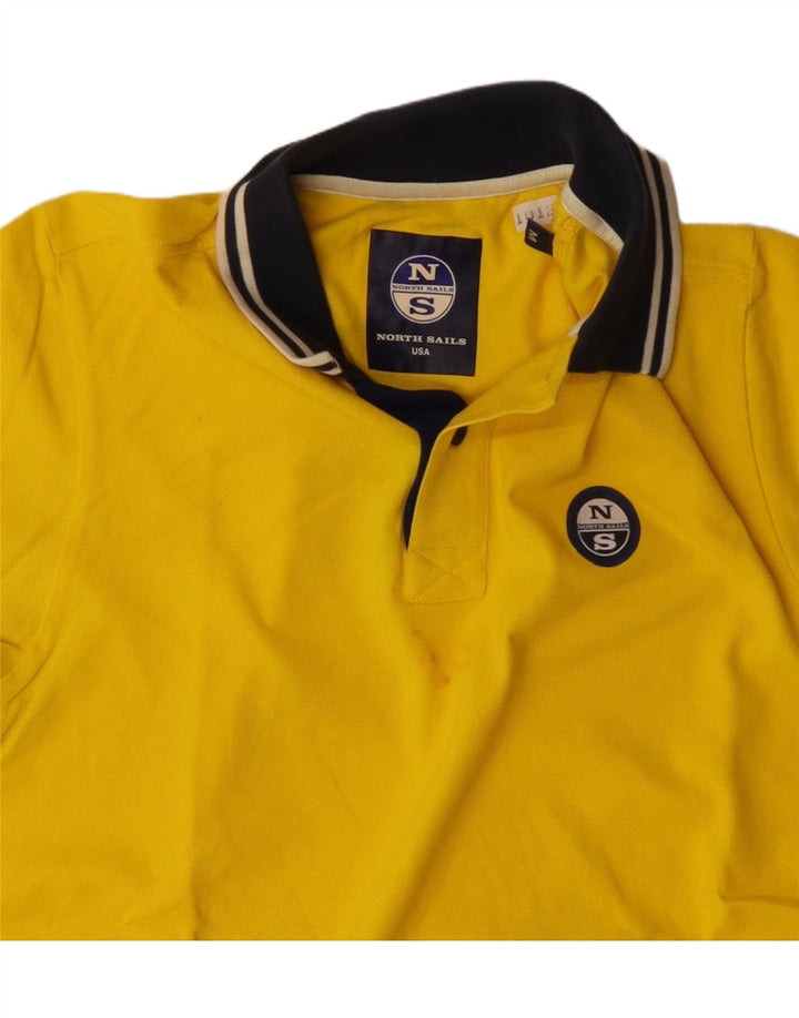 North Sails Herren-Poloshirt aus mittelgelber Colourblock-Baumwolle