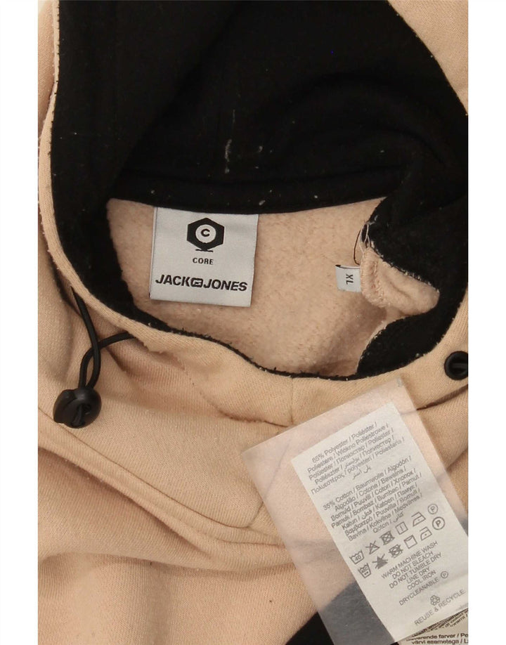 Jack & Jones Herren Kapuzenpullover XL Beige Colourblock Polyester