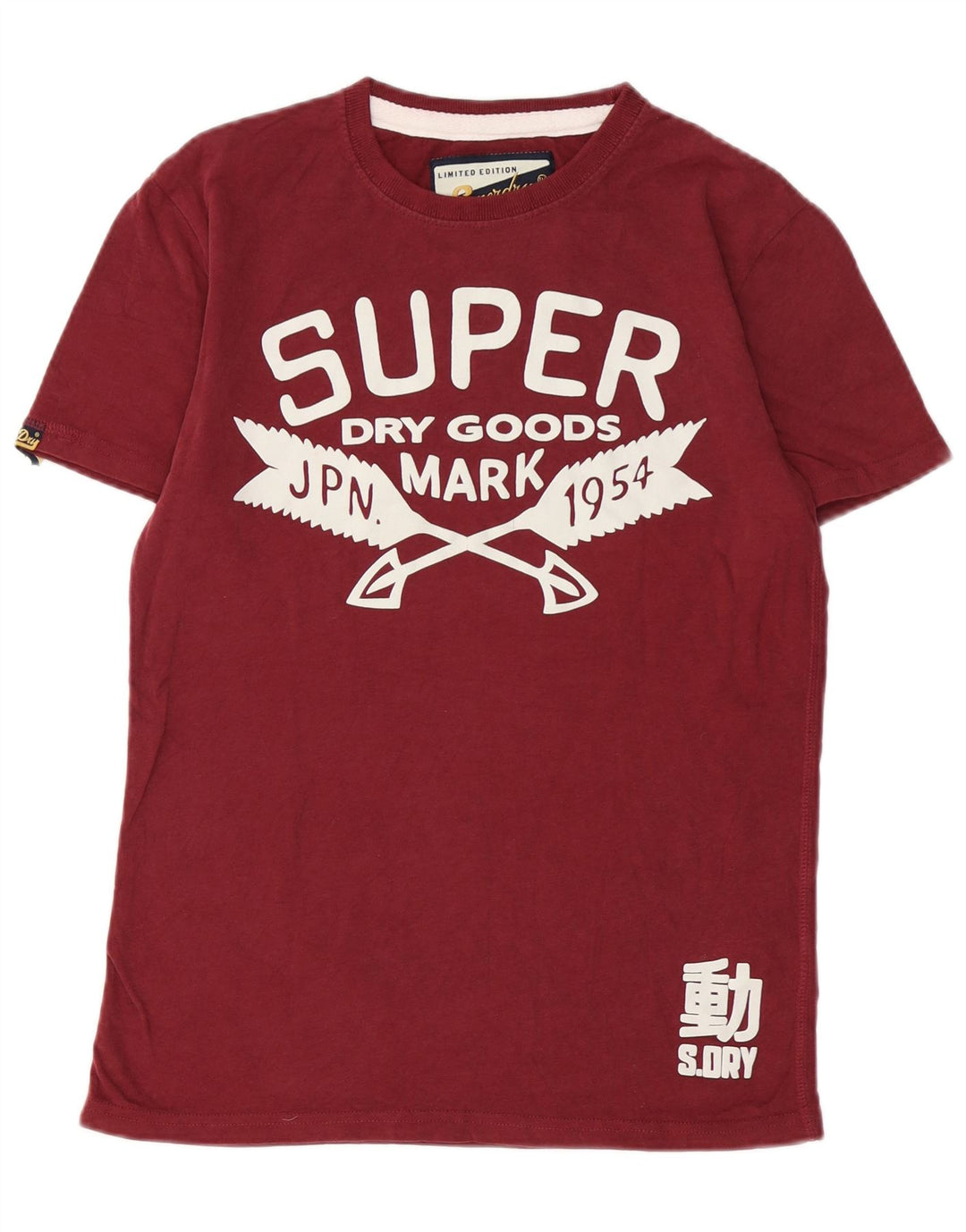 SUPERDRY Herren-T-Shirt mit klassischer Passform, Grafik, Größe S, Burgunderrot, Baumwolle