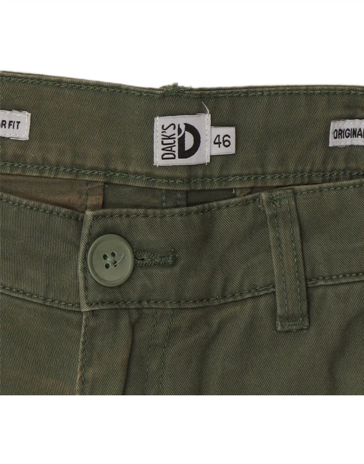 Dack's Herren-Chinoshorts mit normaler Passform, Größe 46, Größe S, W30, grüne Baumwolle