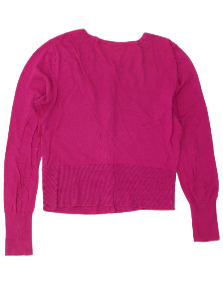 Oasis Damen-Cardigan-Pullover UK 12 Mittelrosa Baumwolle
