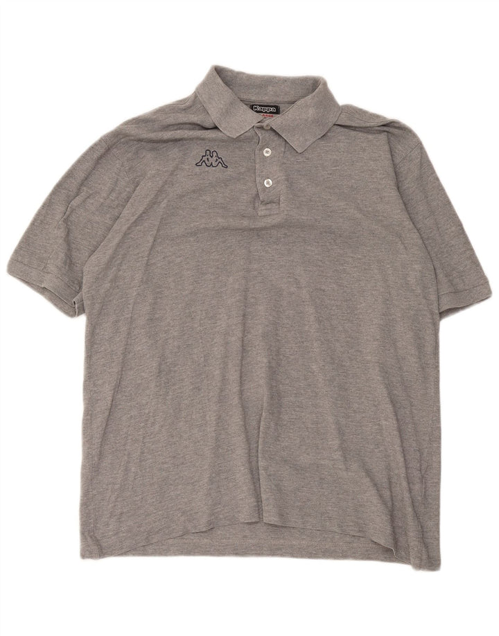 Kappa Mens Polo Shirt XL Grey Flecked Cotton