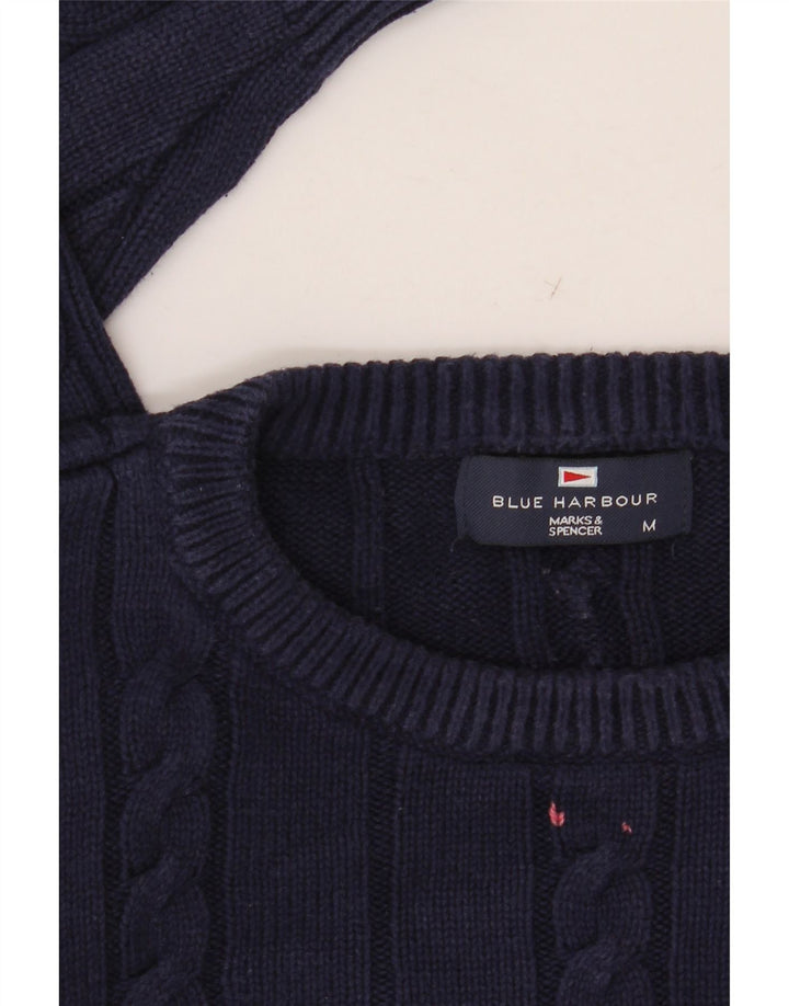 MARKS & SPENCER Herren-Pullover mit Rundhalsausschnitt, Mittelblau