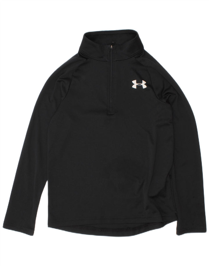 UNDER ARMOUR Jungen Heat Gear Pullover-Trainingsanzug-Oberteil, 7–8 Jahre, Größe S, Schwarz