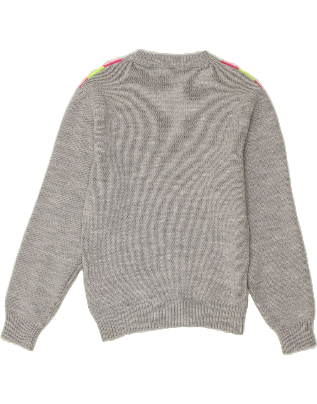 GUESS Womens Boat Neck Jumper Sweater UK 12 Medium Grey Colourblock Vintage Guess and Second-Hand Guess from Messina Hembry 