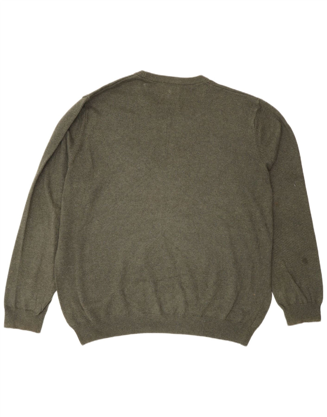 Marks & Spencer Herren-Pullover mit Rundhalsausschnitt, 2XL, grüne Baumwolle