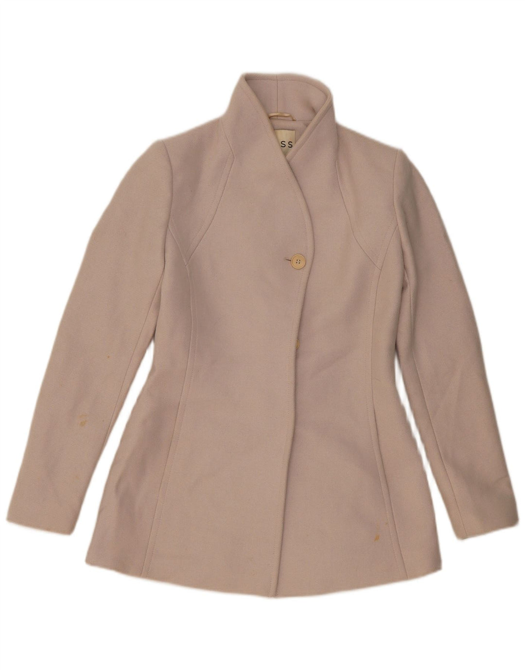 Reiss Damen-Blazerjacke mit 2 Knöpfen, UK 10, kleine beige Wolle