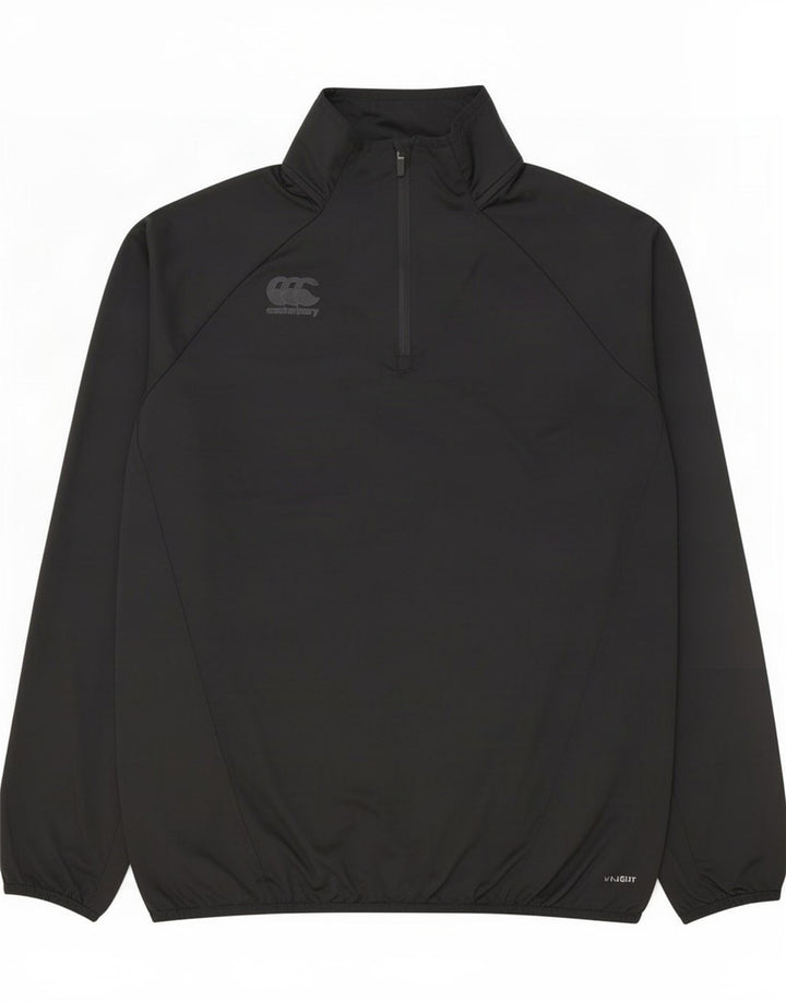 Canterbury Herren-Trainingsanzug mit Reißverschluss am Hals, XL, schwarzes Polyester