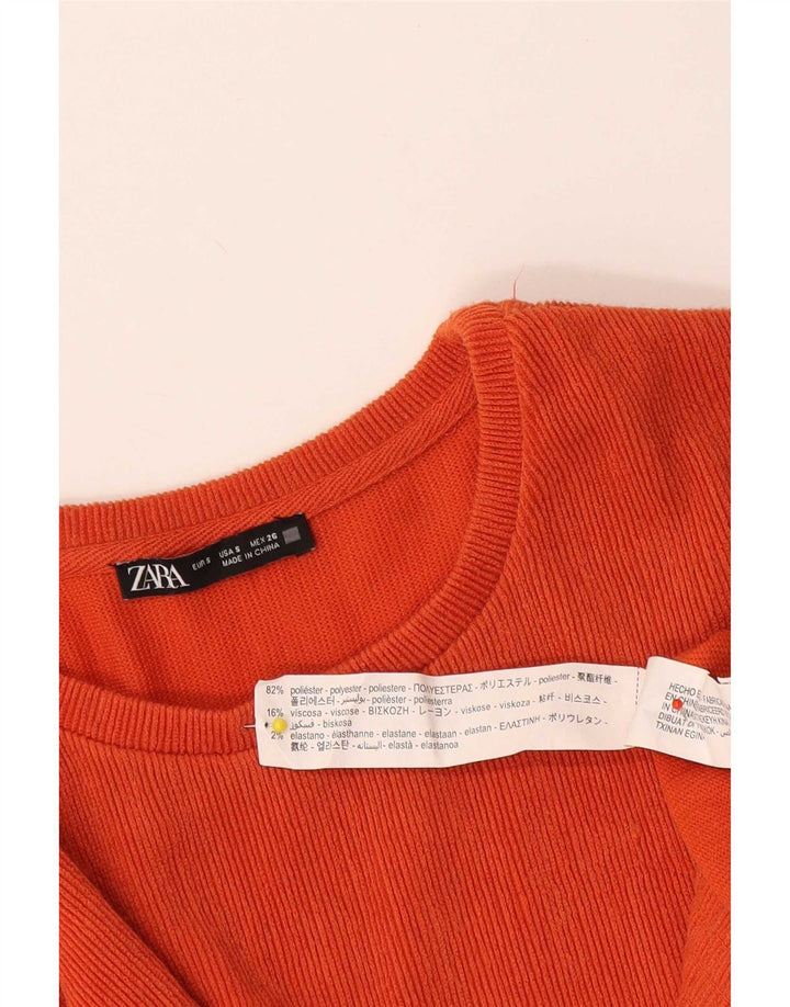 Übergroßes Blusenoberteil für Damen von Zara, UK 10, Größe S, Orange, Polyester