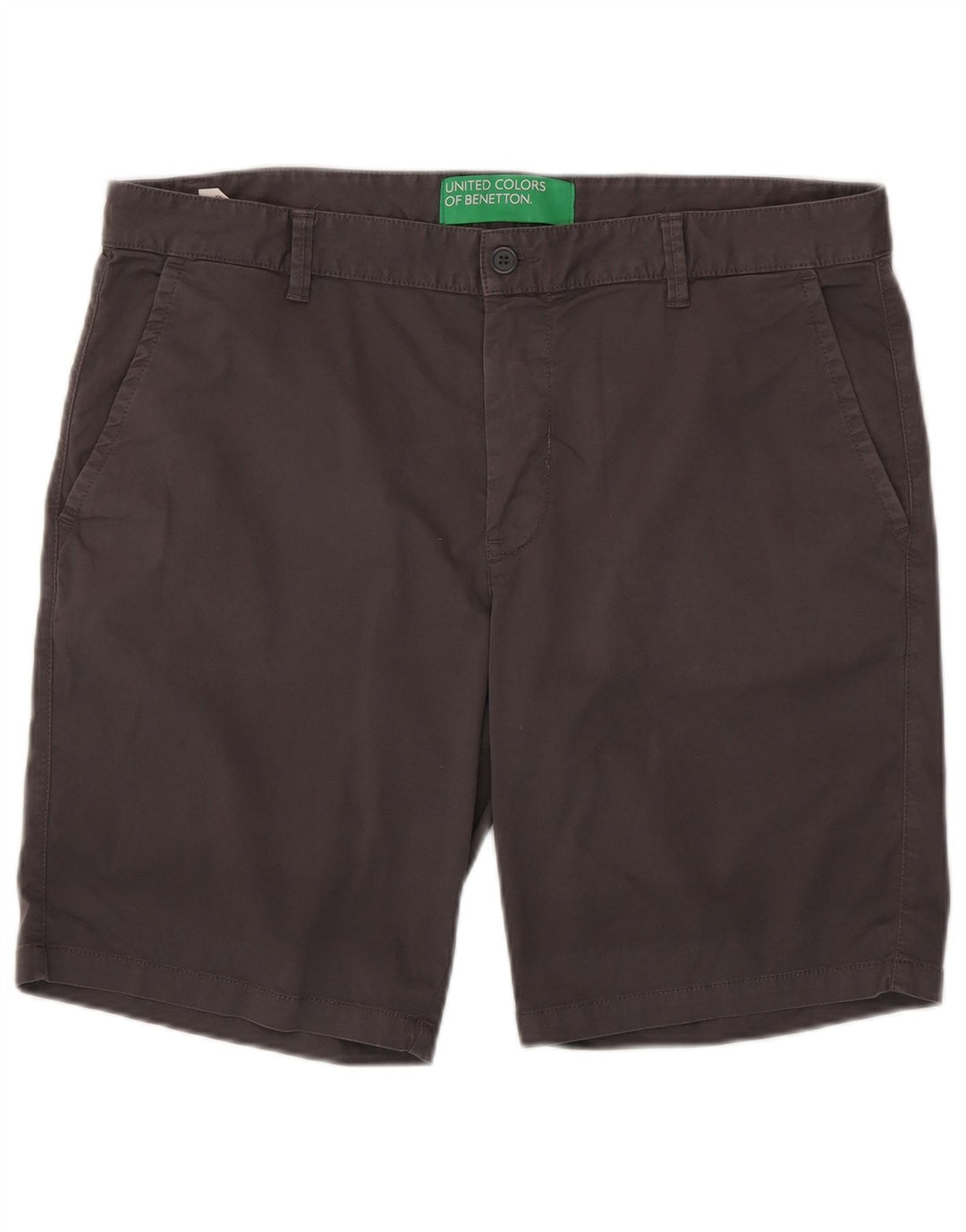 BENETTON Herren Chino-Shorts IT 54 2XL W42 Graue Baumwolle