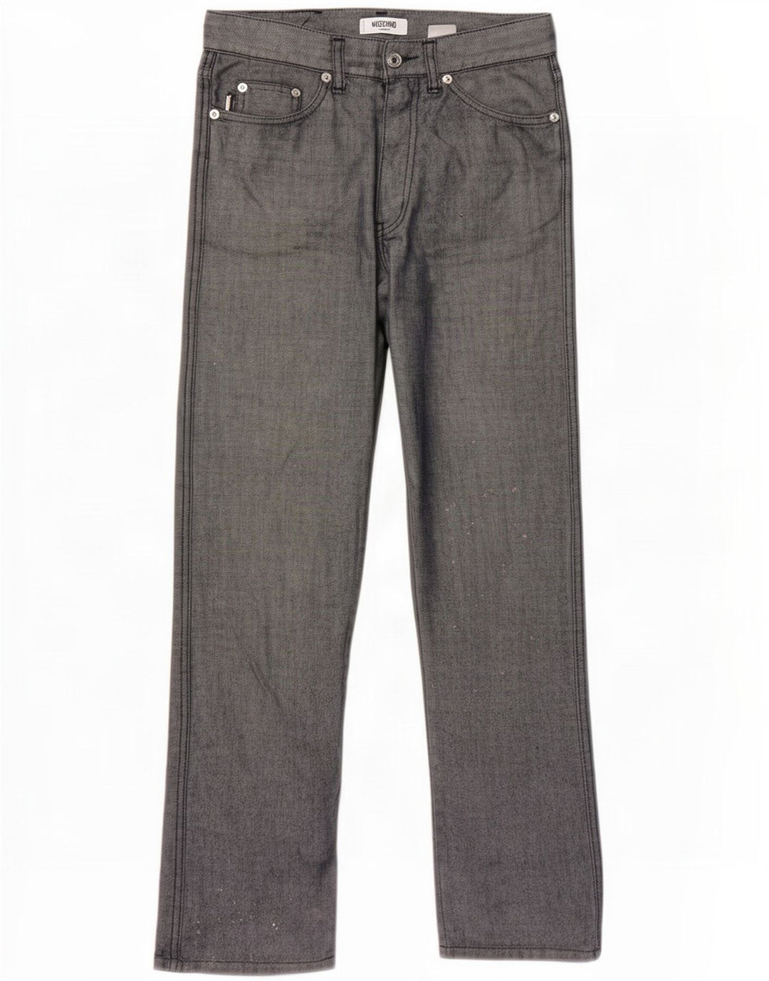 Moschino Damen Straight Jeans W30 L30 Grau