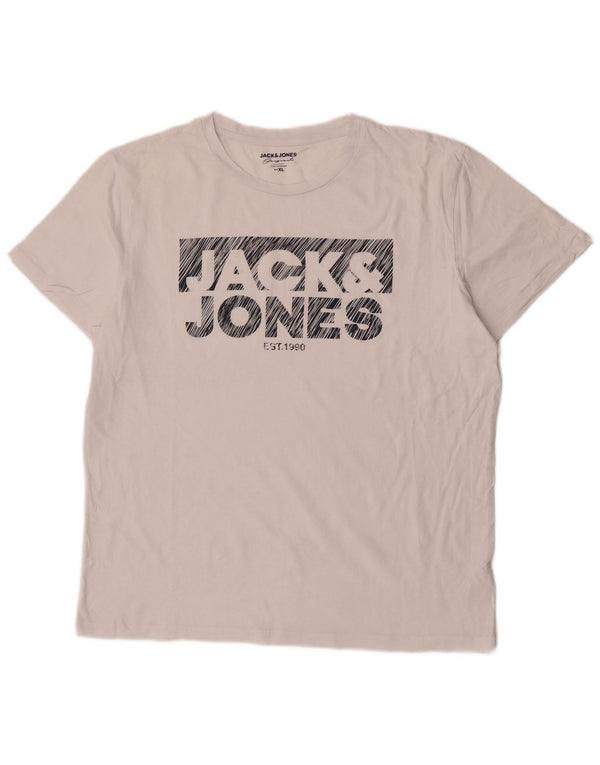 Jack & Jones Herren-T-Shirt mit Grafik, XL, weiße Baumwolle