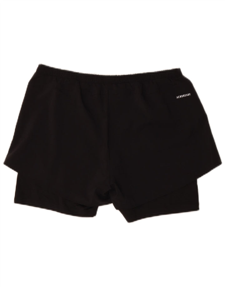 Adidas Damen Sportshorts UK 12/14 Medium Schwarz Polyester