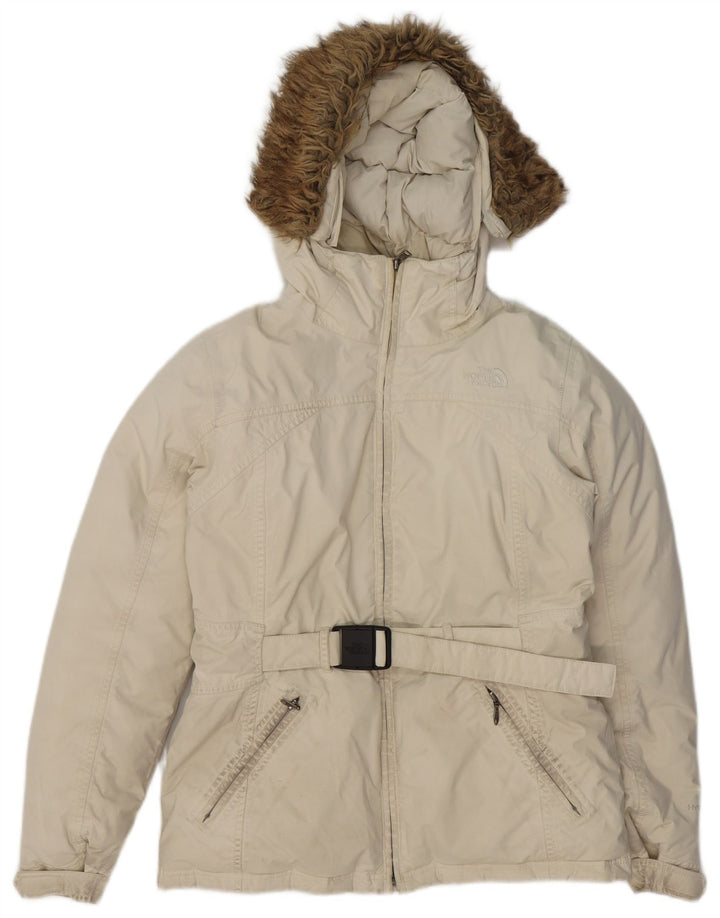 THE NORTH FACE Wattierte Damenjacke mit Kapuze UK 14 Medium Off White