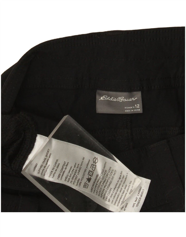 Eddie Bauer Damen Cargo-Shorts US 12 Large W34 Schwarzes Nylon