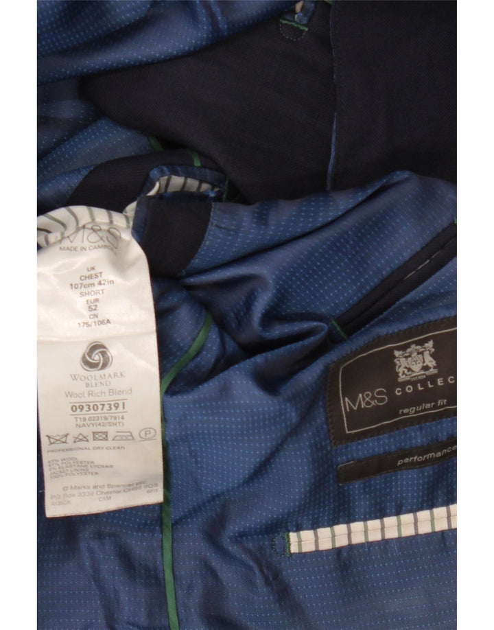 MARKS & SPENCER Herren-Blazer mit 2 Knöpfen, reguläre Passform, UK 42, XL, Marineblau