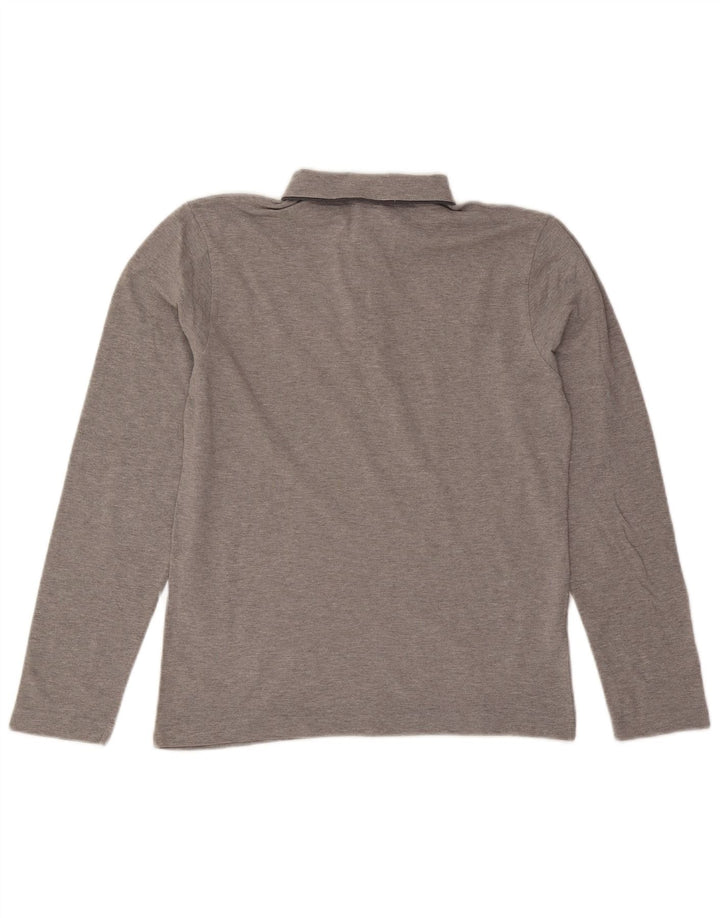 Calvin Klein Herren-Langarm-Poloshirt, Größe S, Grau