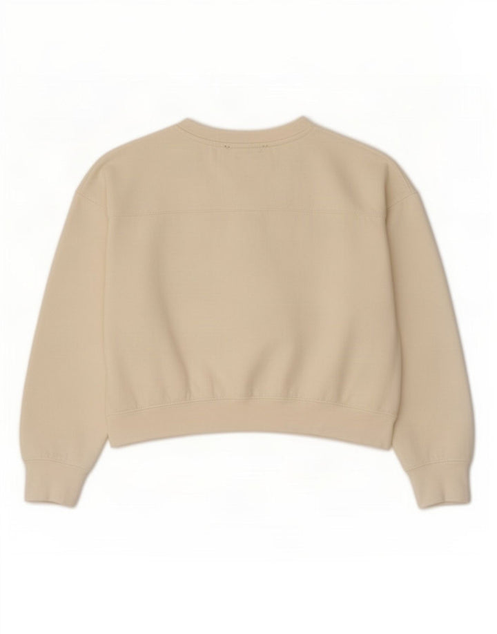 Zara Damen Crop Oversized Sweatshirt Pullover UK 14 Medium Off White
