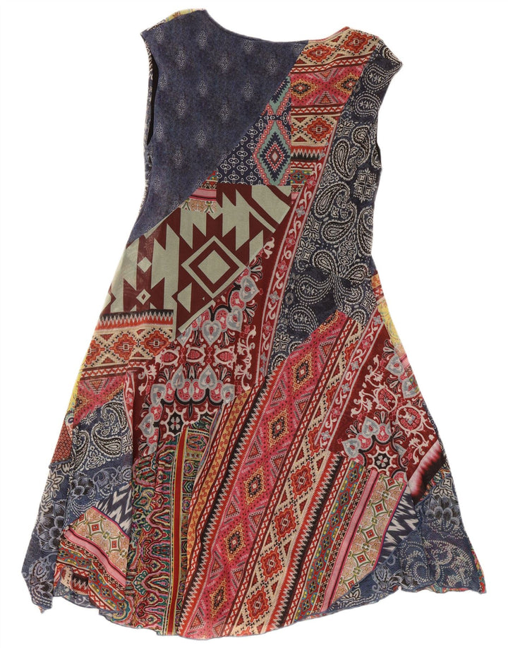 Desigual Damen Grafik-A-Linien-Kleid UK 20 2XL Mehrfarbiges Patchwork