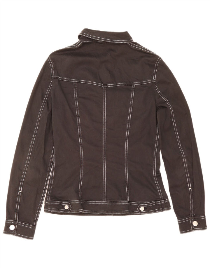 Conte of Florence Damen-Utility-Jacke UK 12 Mittelschwarze Baumwolle