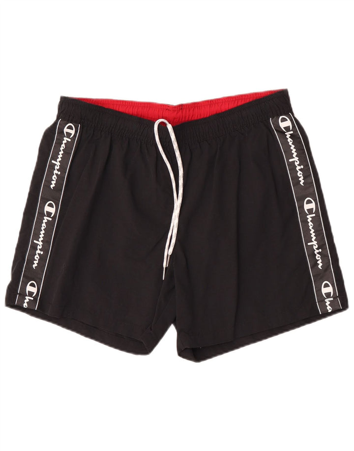 Champion Herren Badeshorts mit Grafik, Mittelschwarz, Polyamid