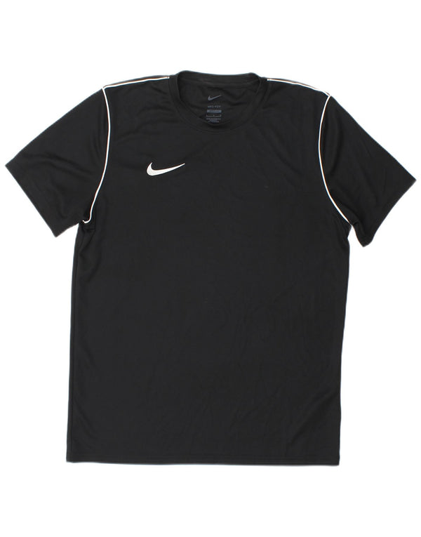 Nike Herren Dri Fit Slim Fit T-Shirt Top Large Schwarz Polyester