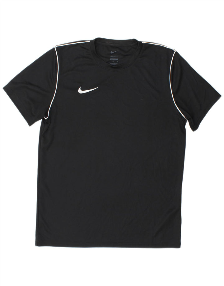 Nike Herren Dri Fit Slim Fit T-Shirt Top Large Schwarz Polyester