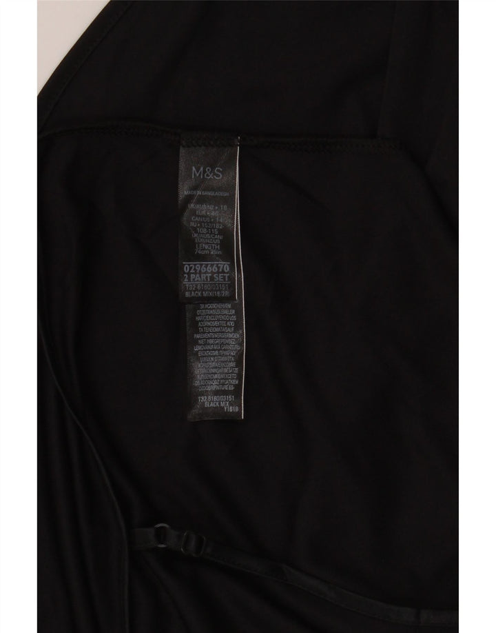 Marks & Spencer Damen Slip Dress UK 18 XL Schwarz Polyester