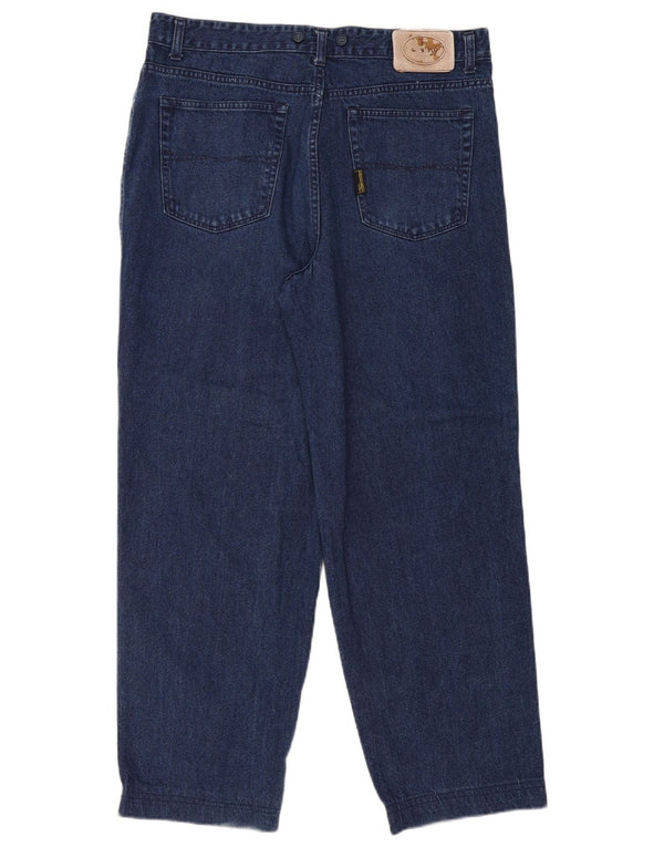Trussardi Damen Straight Jeans W34 L30 Marineblaue Baumwolle