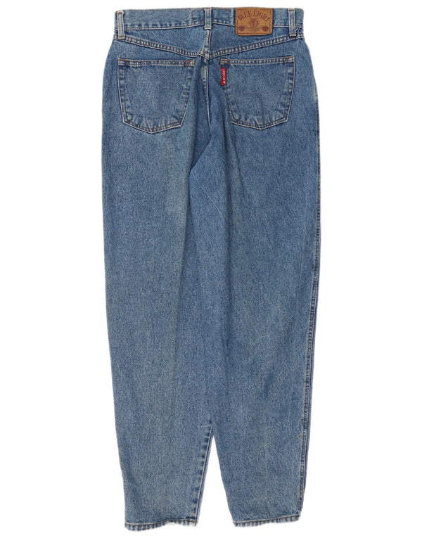 VINTAGE Damen High Waist Tapered Jeans IT 44 Medium W27 L30 Blaue Baumwolle