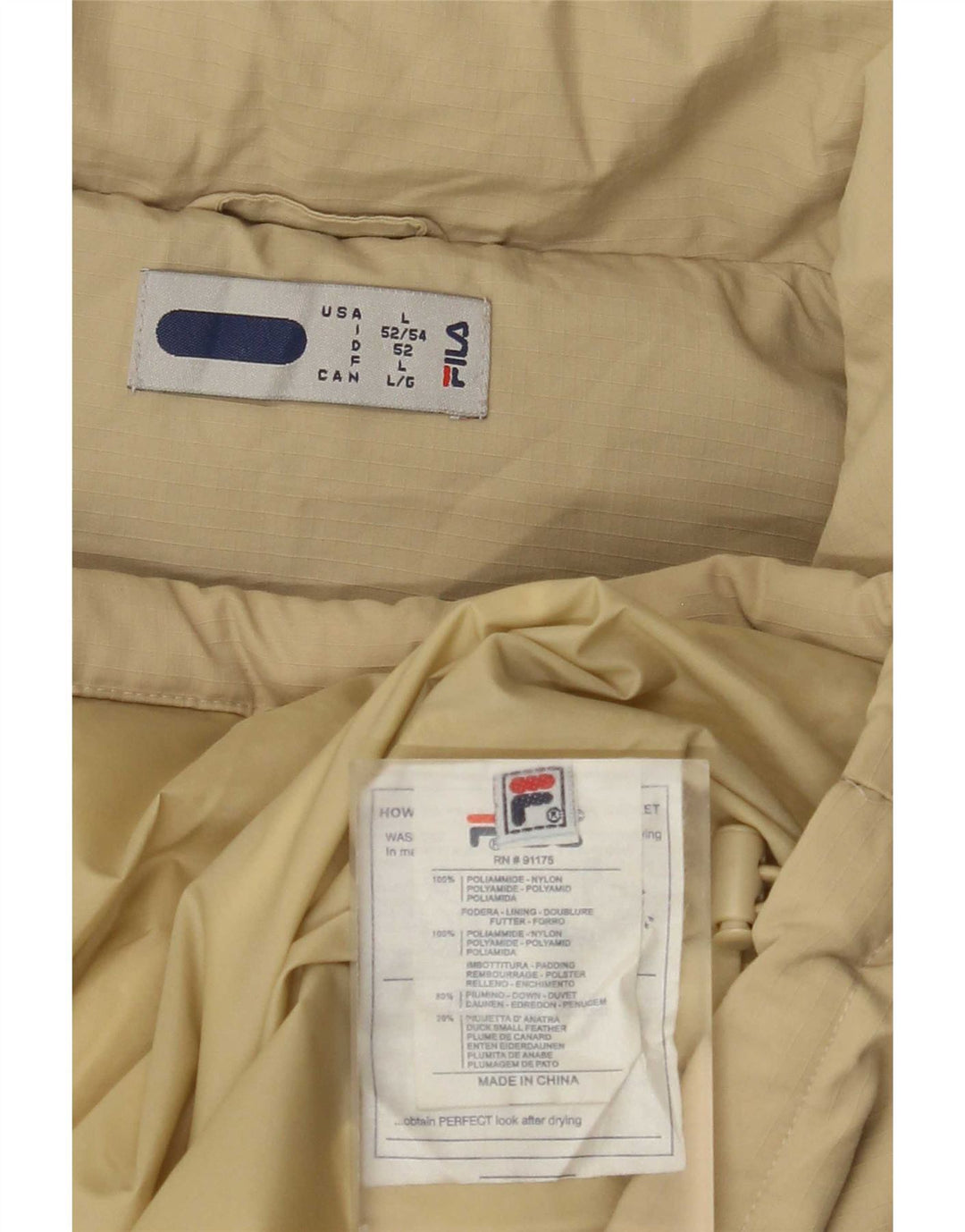 Fila Herren Wattierter Mantel UK 40 Large Beige Polyamid