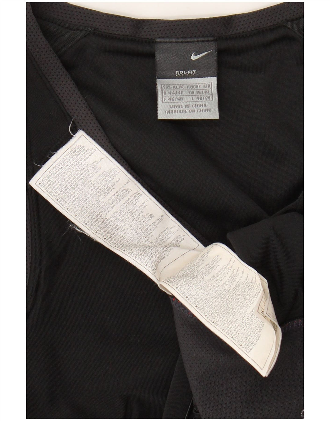 NIKE Damen Dri Fit Crop Vest Top UK 16/18 XL Schwarzes Colourblock-Polyester