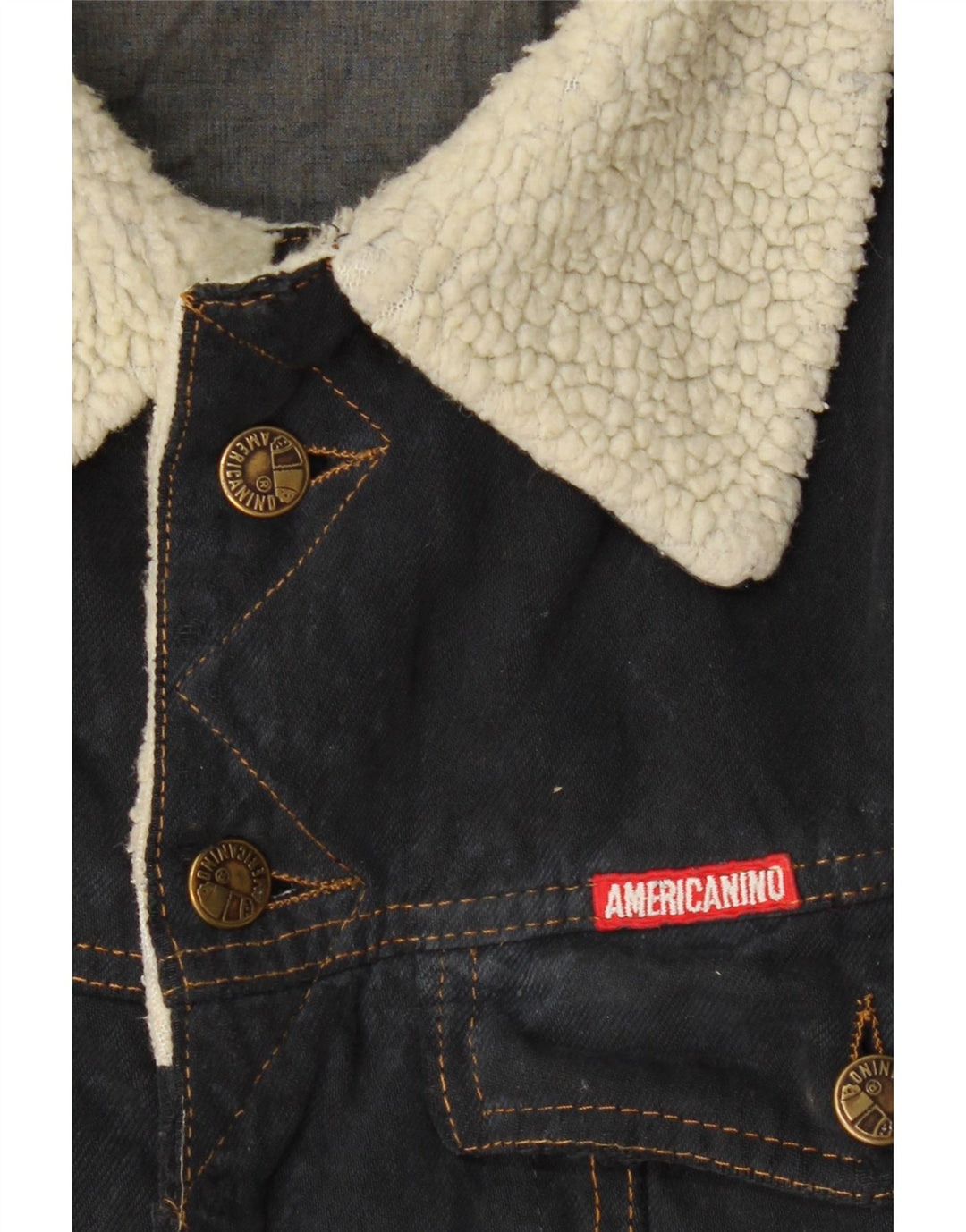 AMERICANINO Herren Jeansjacke UK 36 Small Marineblau