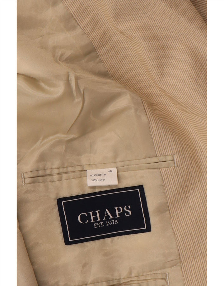 Chaps Herren-Blazer mit 2 Knöpfen, UK 44, 2XL, Beige, Nadelstreifen, Baumwolle