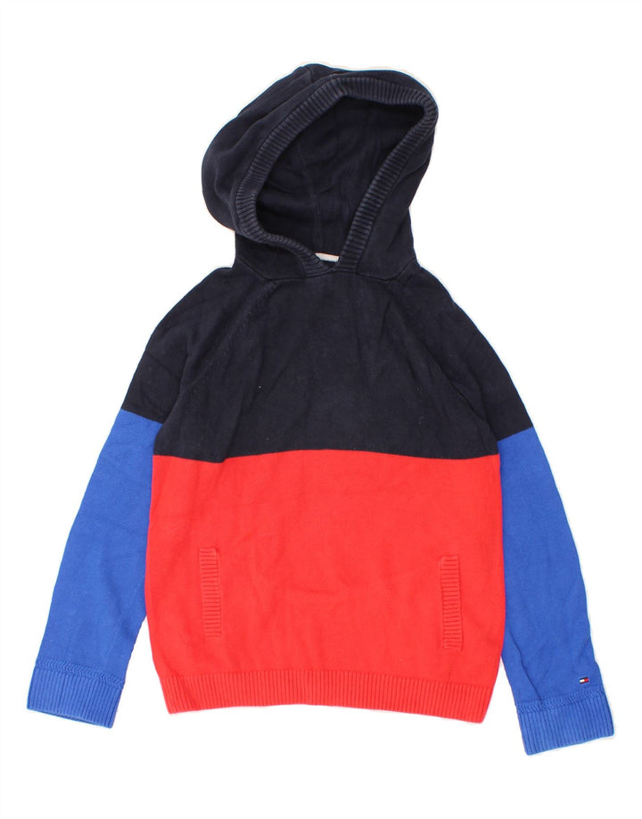 TOMMY HILFIGER Boys Jumper 8-9 Years Medium Multicoloured Colourblock Vintage Tommy Hilfiger and Second-Hand Tommy Hilfiger from Messina Hembry 