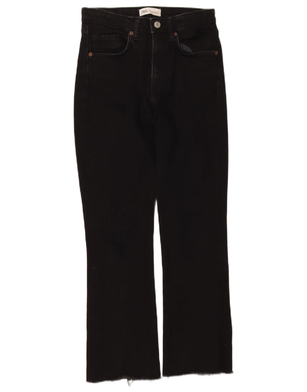 Zara Damen Bootcut Jeans EU 34 2XS W24 L26 Schwarz
