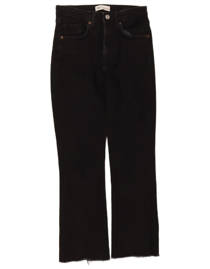 Zara Damen Bootcut Jeans EU 34 2XS W24 L26 Schwarz
