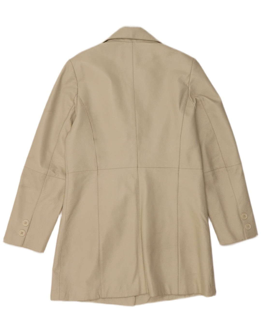 Vintage Damen Ledermantel UK 12 Medium Beige Leder