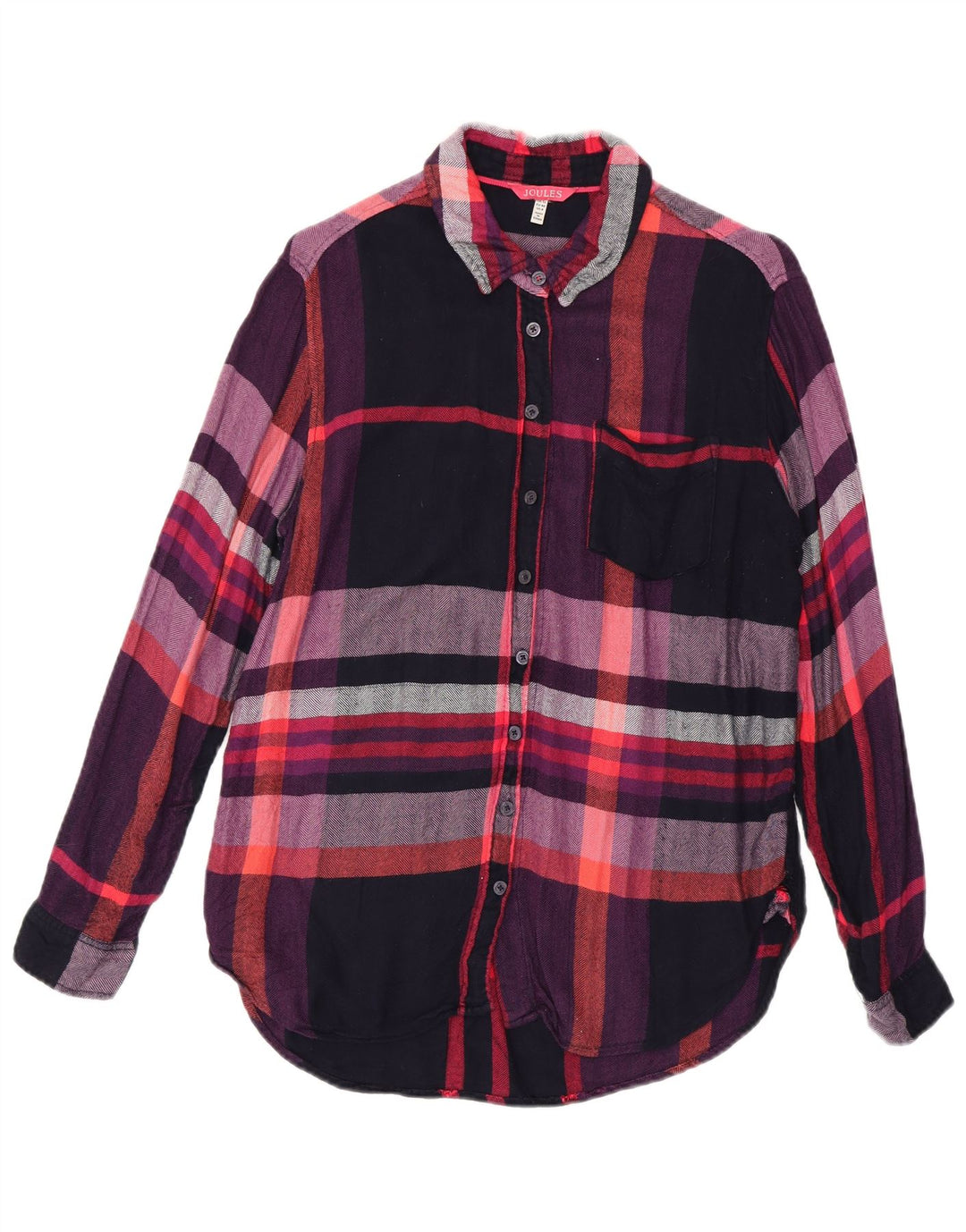 Joules Damen Flanellhemd UK 12 Mittelschwarz kariert