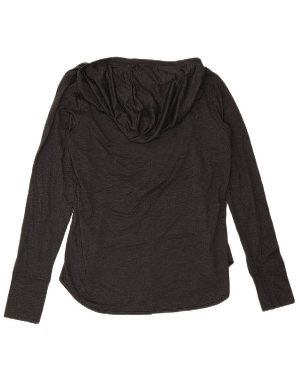 Champion Womens Hooded Graphic Top Langarm UK 12 Mittelgrau