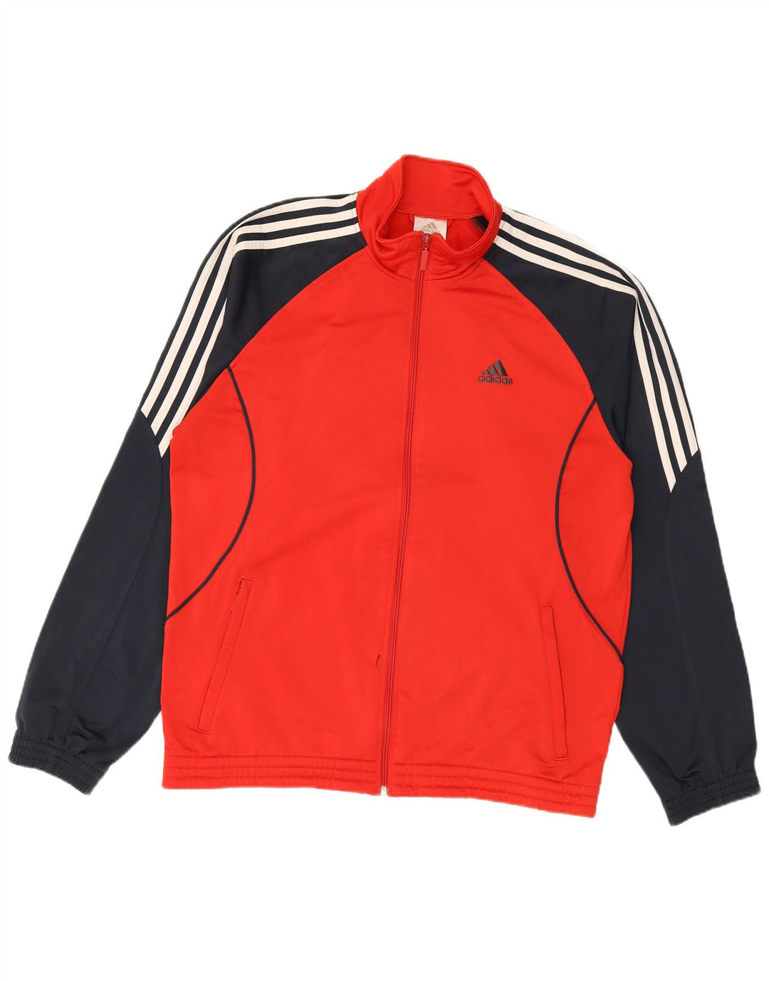 Adidas Herren-Trainingsanzugoberteil, UK-Größe 42/44, großes rotes Colourblock-Polyester