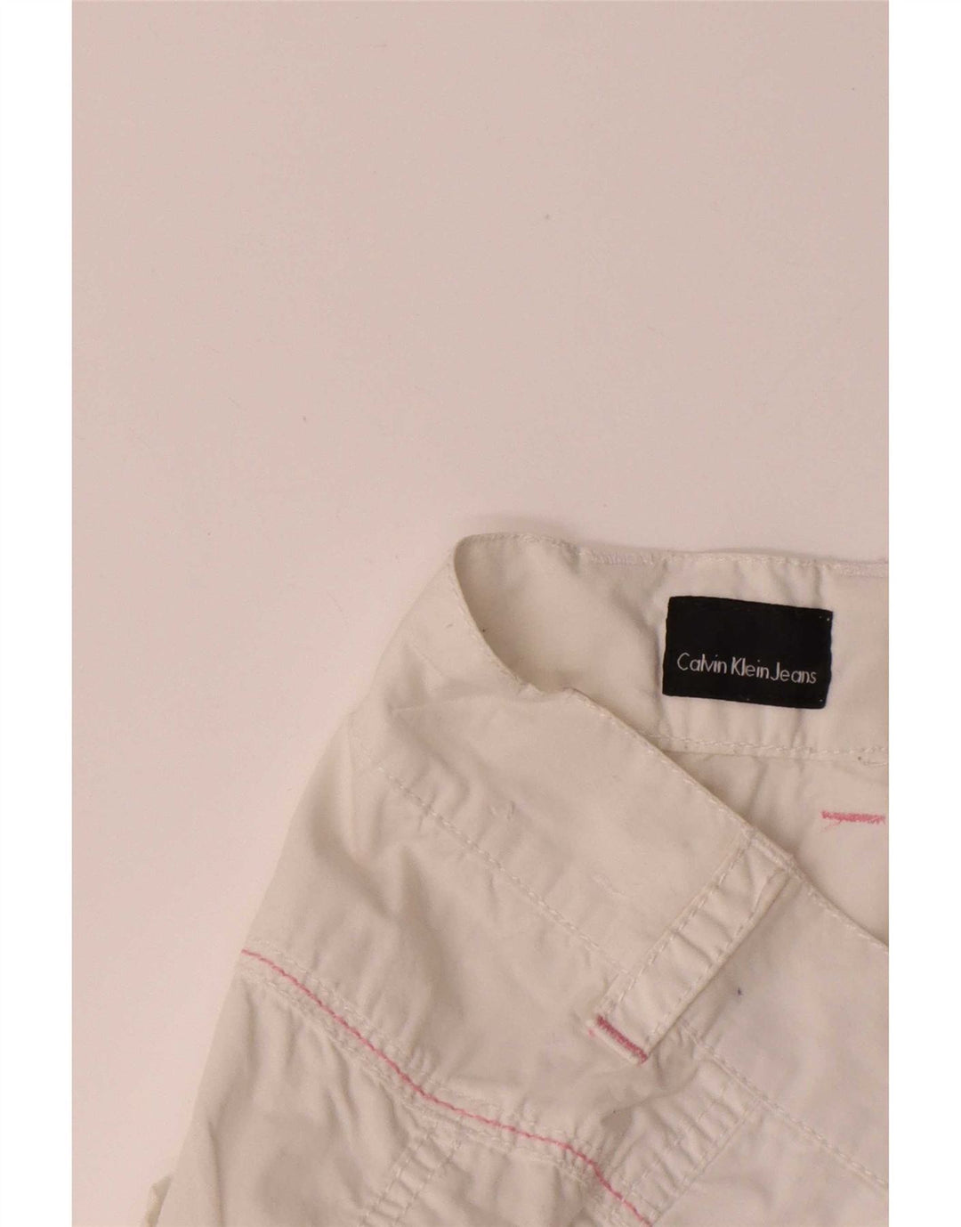 Calvin Klein Damen Shorts W28 Mittelweiße Baumwolle
