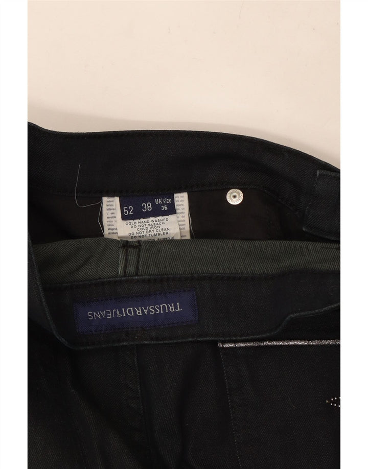 TRUSSARDI Herren Straight Jeans W36 L33 Schwarze Baumwolle